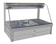 Curved Glass Cold Plate Food Display Bar