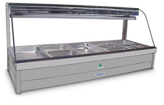 Curved Glass Cold Plate Food Display Bar