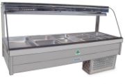 Curved Glass Refrigerated Cold Plate Food Bar