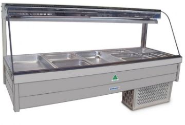 Curved Glass Refrigerated Cold Plate Food Bar Curved Glass Refrigerated Cold Plate Food Bar