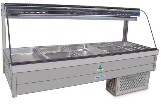 Curved Glass Refrigerated Cold Plate Food Bar