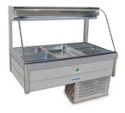 Curved Glass Refrigerated Cold Plate Food Bar