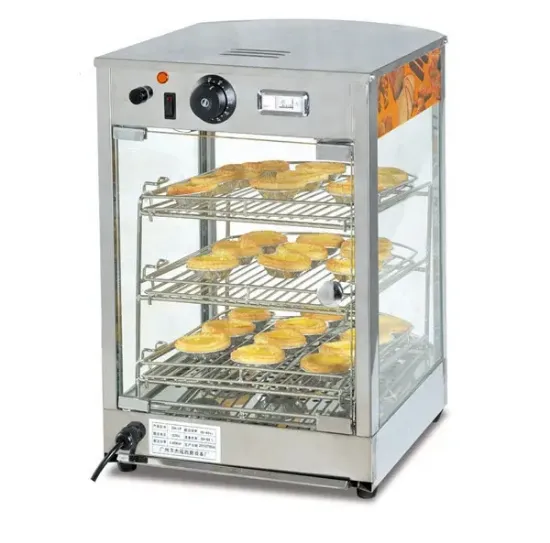 Picture of Commercial Stainless Steel Glass Chicken Pizza Pie Display Food Warmer