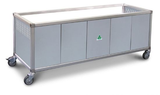 Double Row Stainless Steel Food Display Trolley