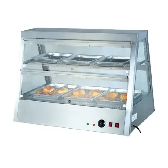 Picture of Fast Food Restaurant Glass Snack Food Warmer Display Showcase