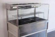 Stainless Steel Mid-Shelf with Raised Bar for Double Row Food Stations