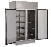 Picture of Commercial Restaurants Stainless Steel Big Double Door Upright Fridge Refrigerator