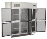 Picture of Stainless Steel 6-Door Commercial Refrigerators and Freezers.