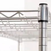 Picture of stainless-steel shelves for hotels and restaurants.