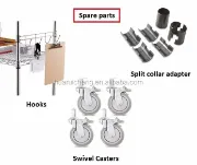 Picture of stainless-steel shelves for hotels and restaurants.