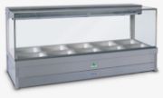 Square Profile Hot Food bar with Overhead Heating and Safety Glass Front