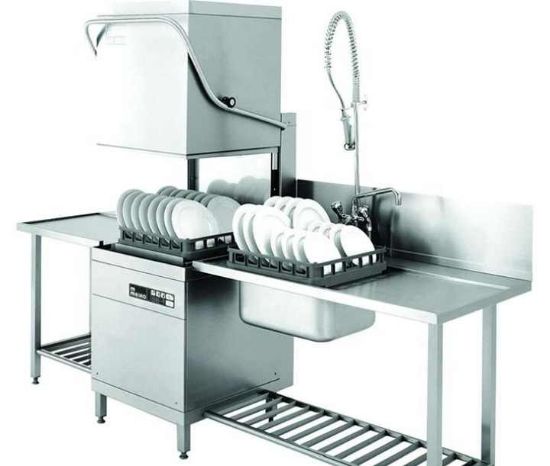 Commercial Hood-Type Freestanding Dishwasher – High Capacity, Stainless Steel