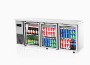Commercial Heavy Duty Stainless Steel Glass Door Counter Chiller Refrigerator Workbench