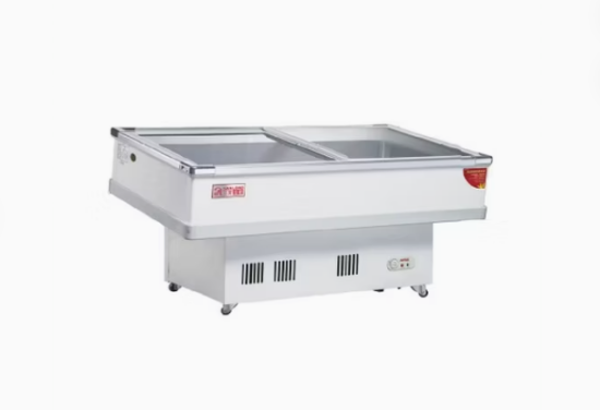 Top Open Supermarkets Seafood Batch Chest Freezer Display Cabinet