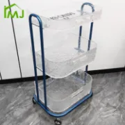 صورة عربة صالون للتجميل وتصفيف الشعر مزودة بعجلات متحركة