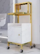 صورة عربة صالون تجميل معدنية