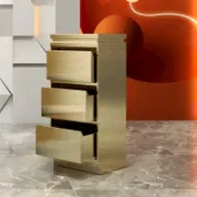 صورة عربة تجميل معدنية متحركة